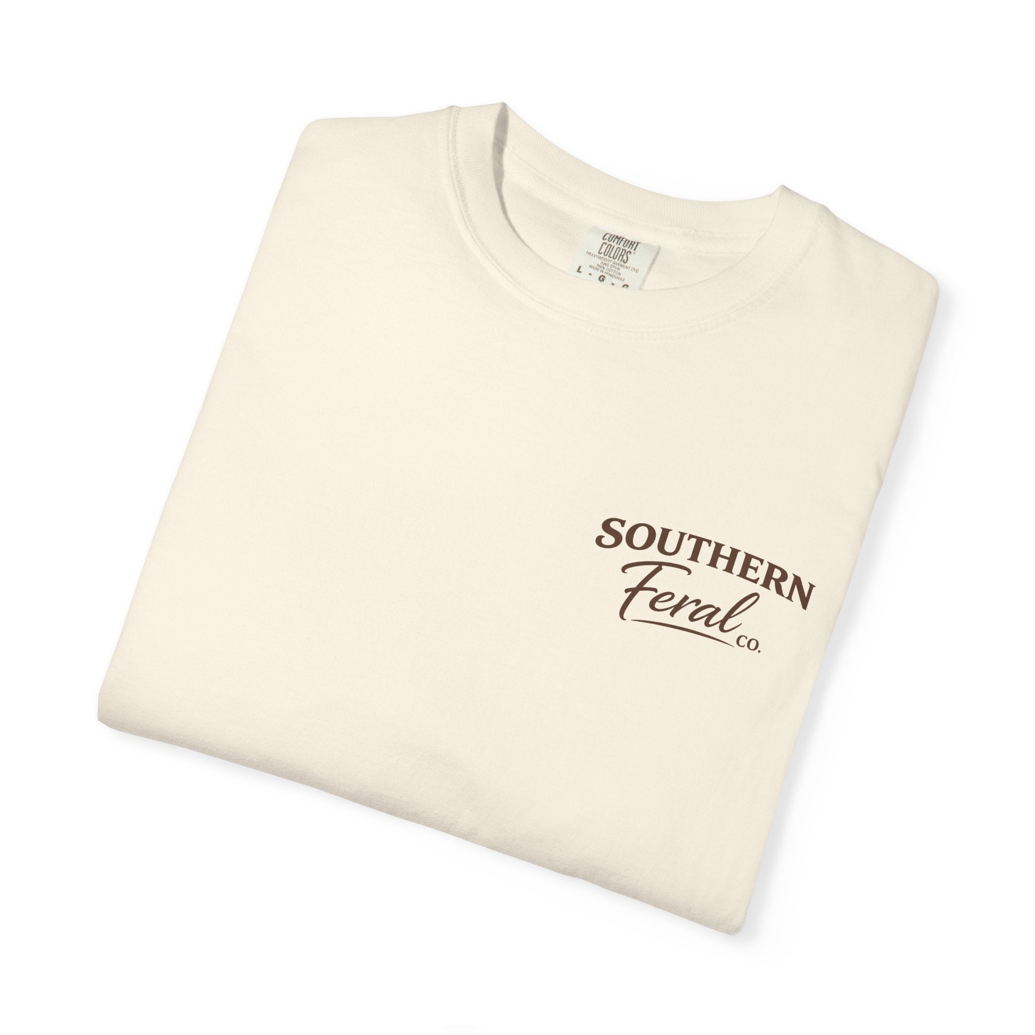 Southern Feral graphic T-Shirt | Confederate flag shield, hog skull, vintage western