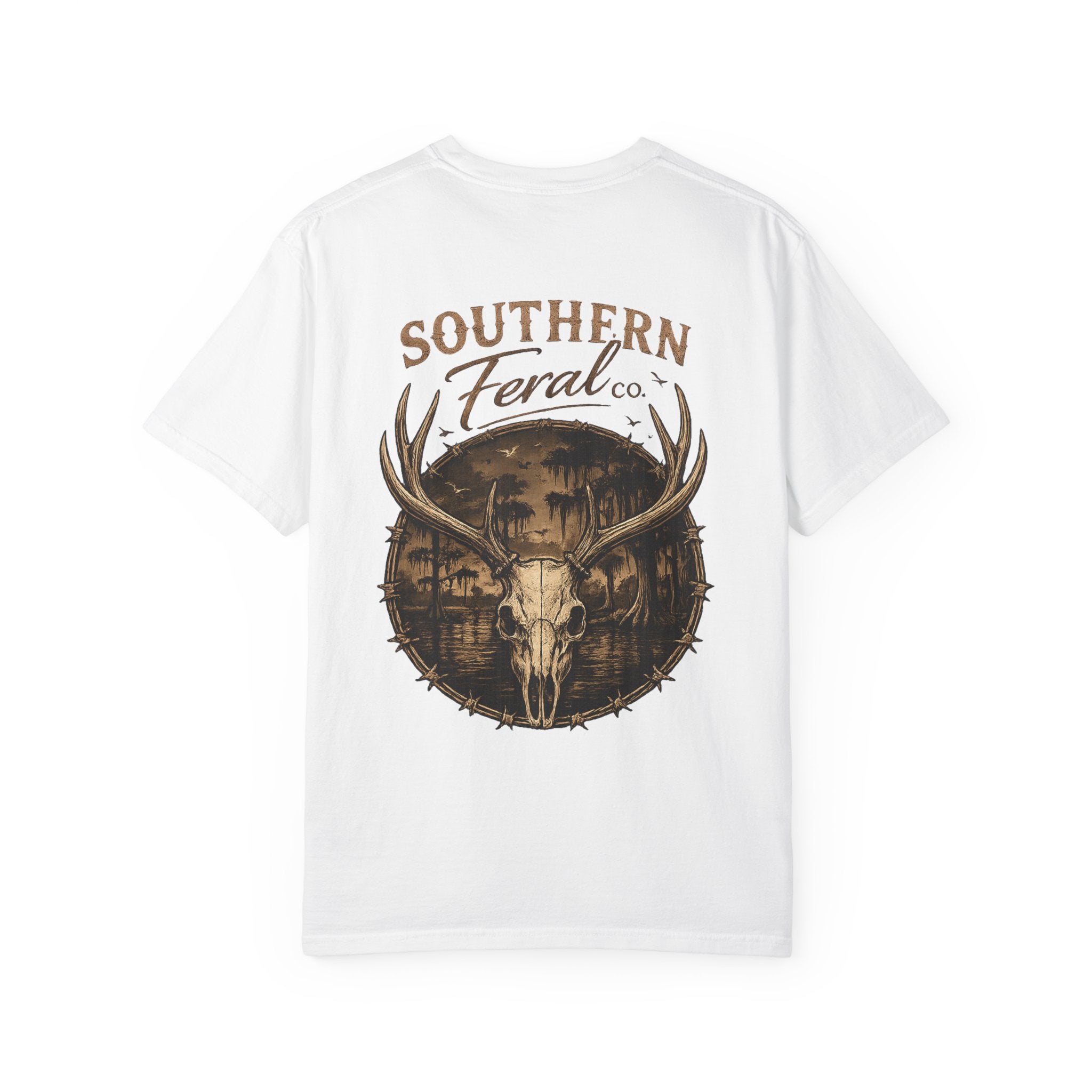 Southern Feral Skull T‑Shirt — Deer Skull Graphic Tee