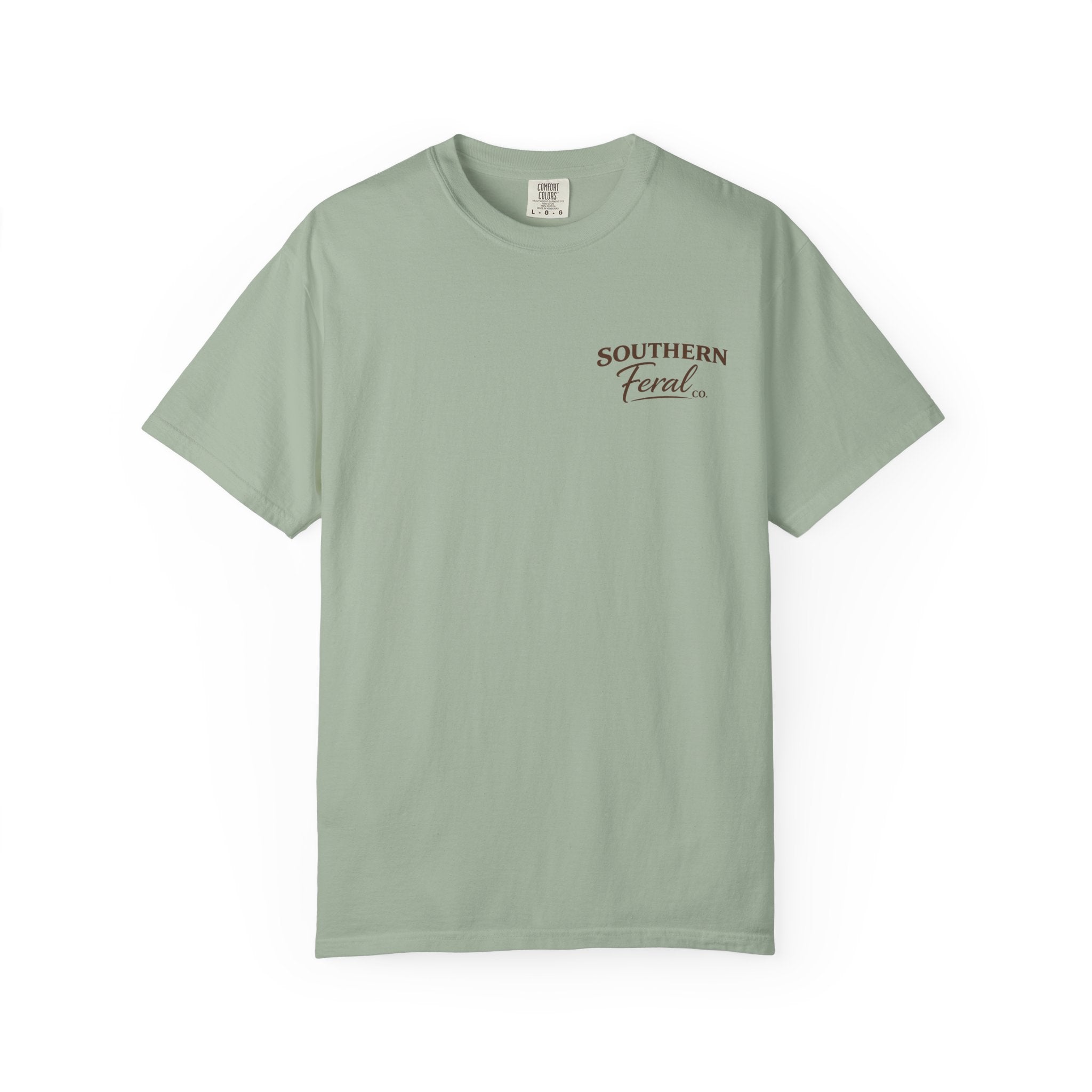 Southern Feral graphic T-Shirt | Confederate flag shield, hog skull, vintage western