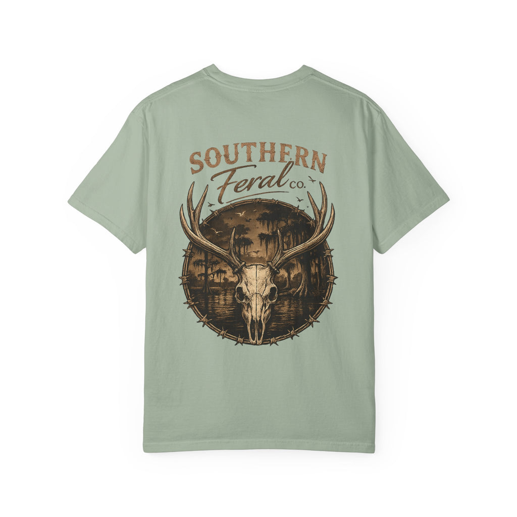 Southern Feral Skull T‑Shirt — Deer Skull Graphic Tee