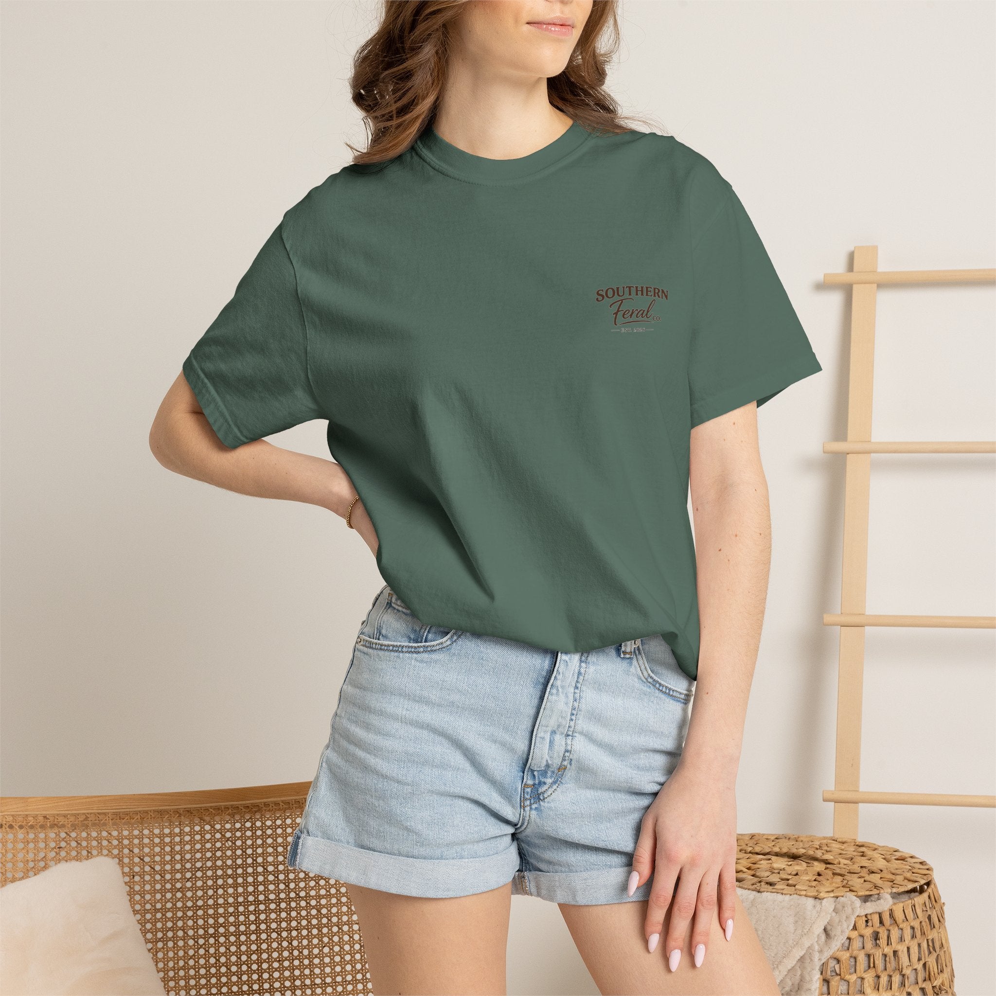 Southern Feral Skull T‑Shirt — Deer Skull Graphic Tee