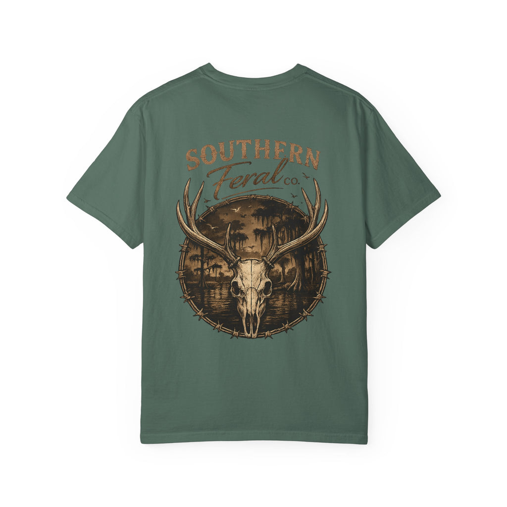 Southern Feral Skull T‑Shirt — Deer Skull Graphic Tee