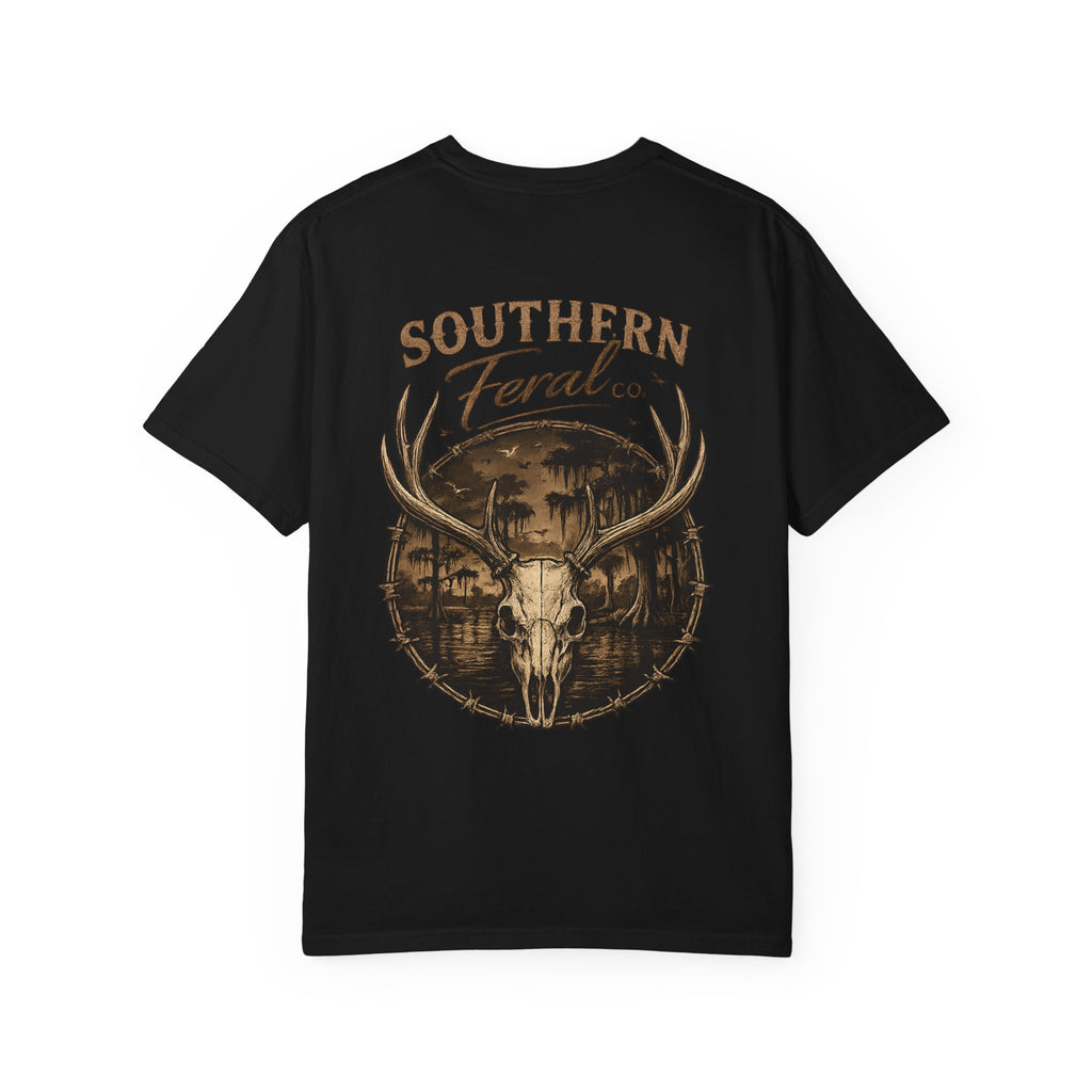 Southern Feral Skull T‑Shirt — Deer Skull Graphic Tee