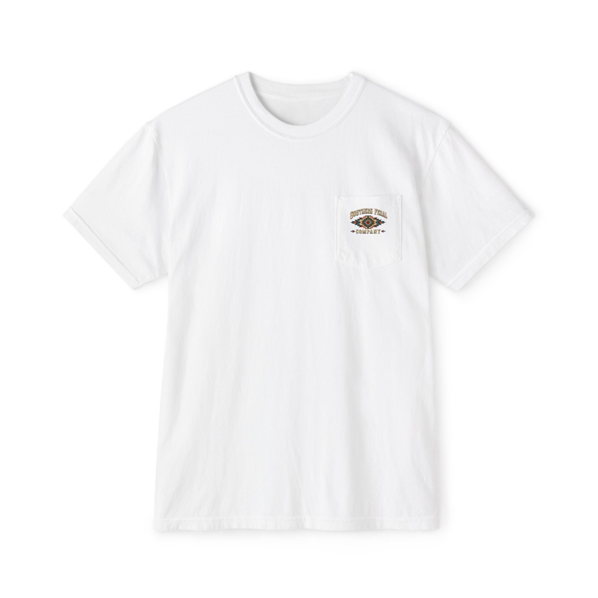 Pocket T-Shirt — Southern Feral Aztec Barbed Wire Graphic