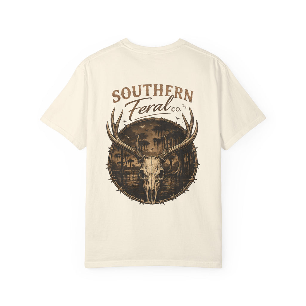 Southern Feral Skull T‑Shirt — Deer Skull Graphic Tee