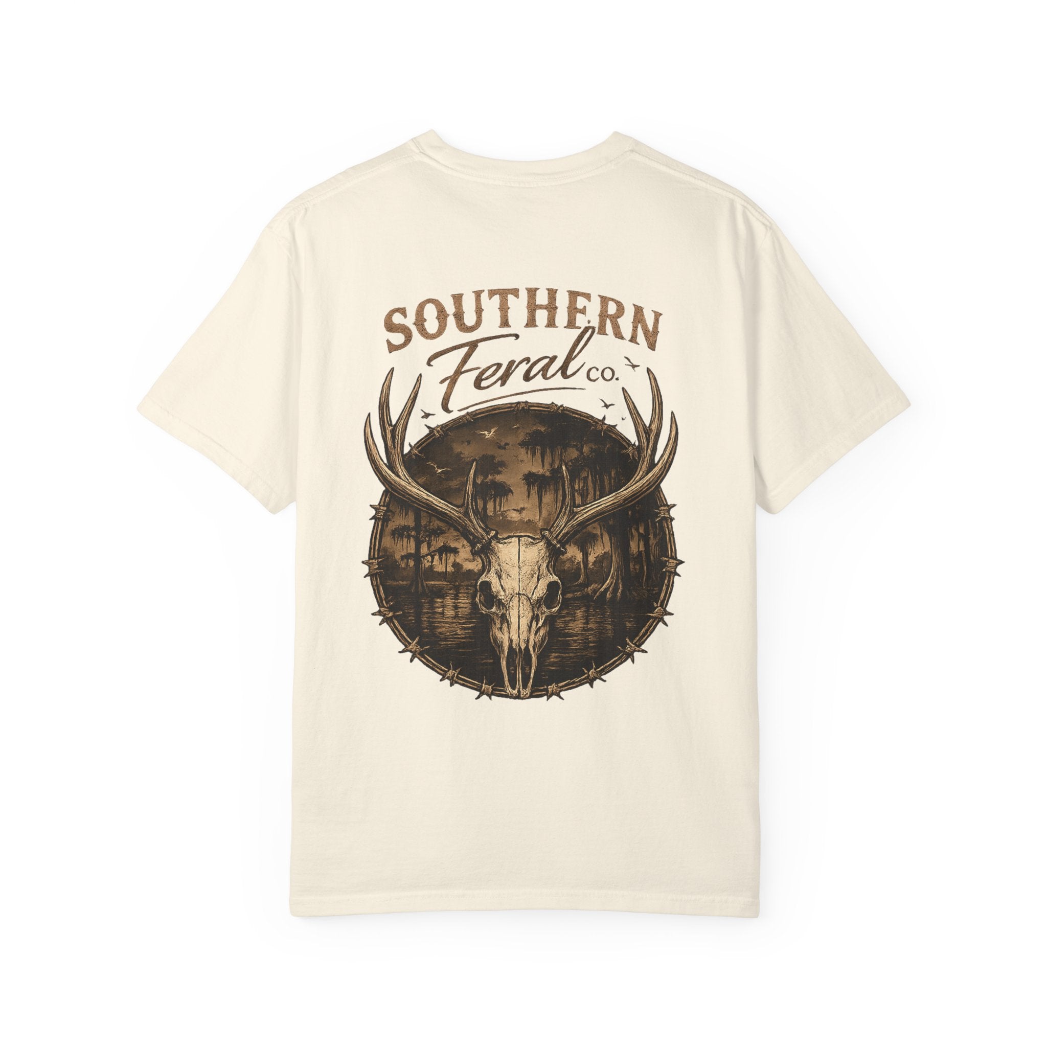 Southern Feral Skull T‑Shirt — Deer Skull Graphic Tee